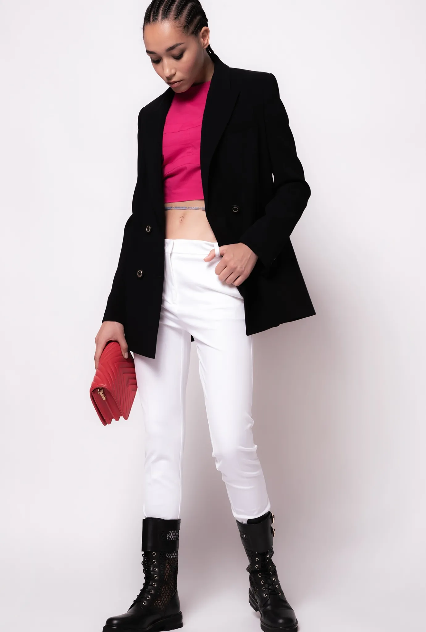 Vestes|PINKO Blazer Oversize Stretch Noir Limousine
