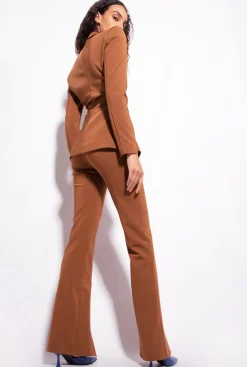 Tailleurs Et Ensembles|PINKO Blazer Slim En Tissu Technique Marron - Basset