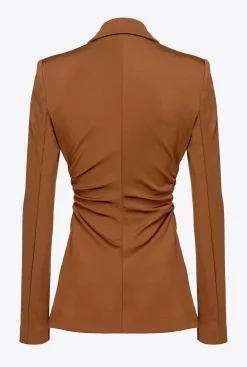 Tailleurs Et Ensembles|PINKO Blazer Slim En Tissu Technique Marron - Basset