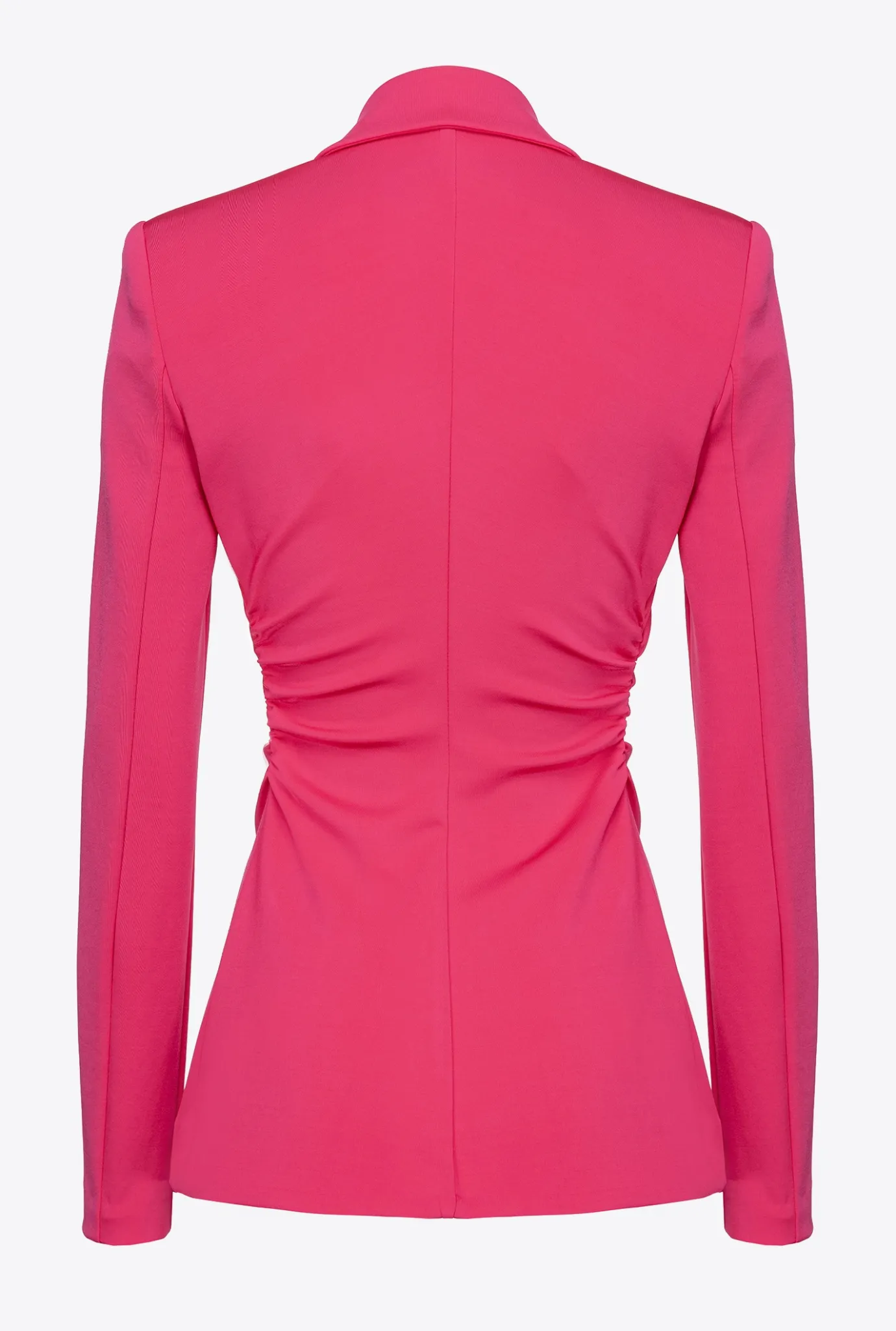 Vestes|PINKO Blazer Slim En Tissu Technique Rouge Framboise
