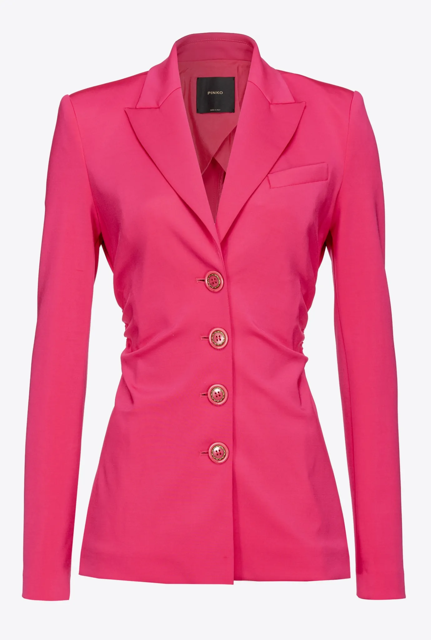 Tailleurs Et Ensembles|PINKO Blazer Slim En Tissu Technique Rouge Framboise