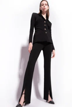 Tailleurs Et Ensembles|PINKO Blazer Slim En Tissu Technique Noir Limousine