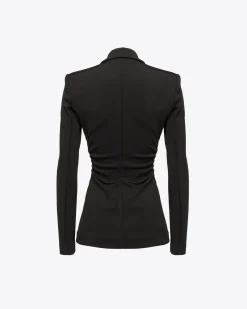 Tailleurs Et Ensembles|PINKO Blazer Slim En Tissu Technique Noir Limousine