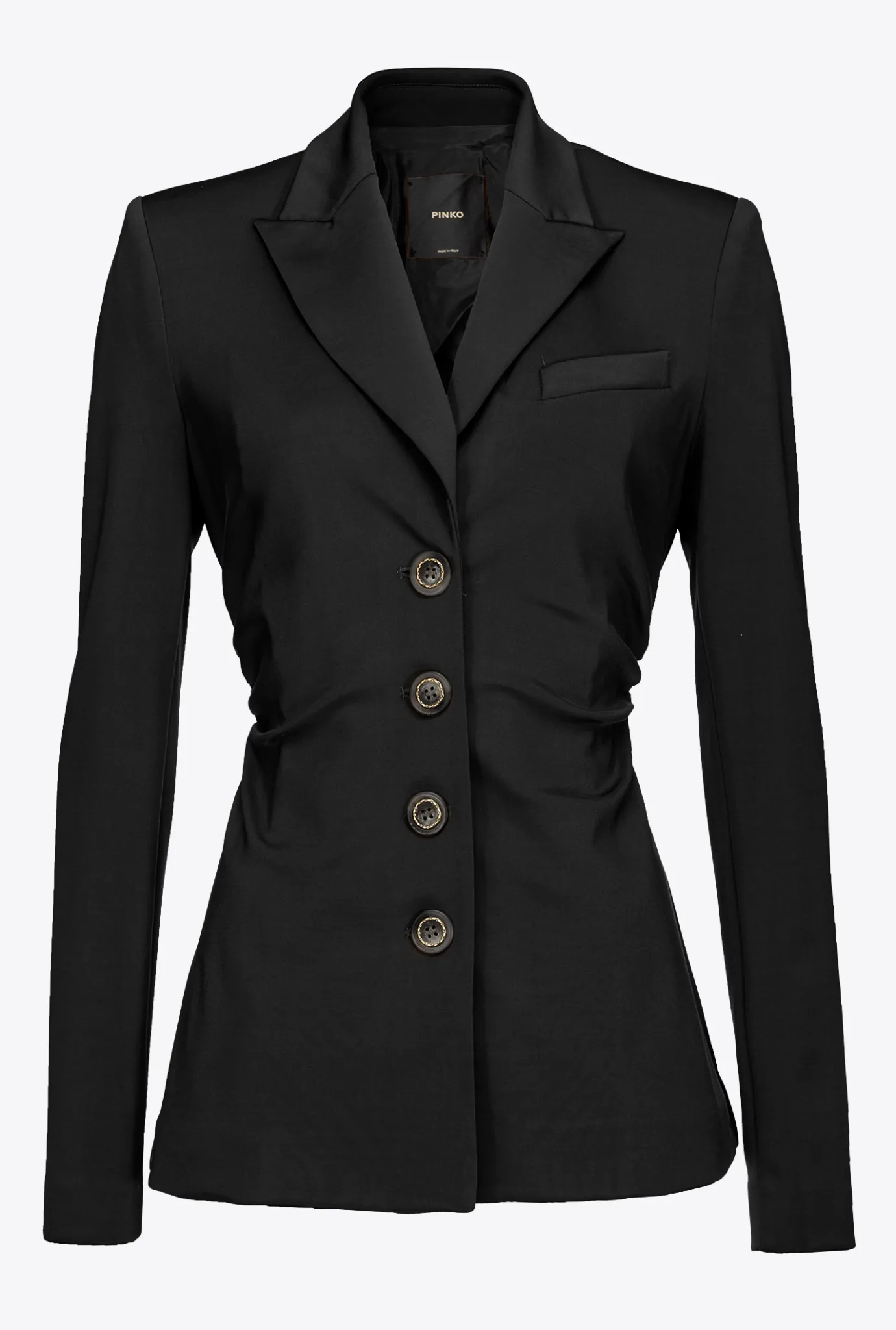 Vestes|PINKO Blazer Slim En Tissu Technique Noir Limousine