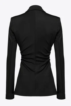 Vestes|PINKO Blazer Slim En Tissu Technique Noir Limousine