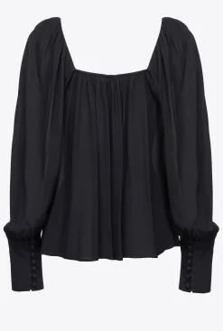 Chemises Et Blouses|PINKO Blouse A Encolure Coeur Noir Limousine
