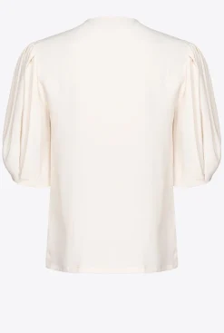 Chemises Et Blouses|PINKO Blouse A Lacets Rose Fume Blanc