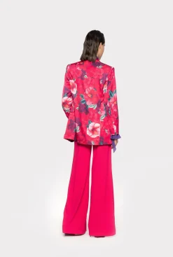 Chemises Et Blouses|PINKO Blouse A Noeud Et Ruches Violet Pensee