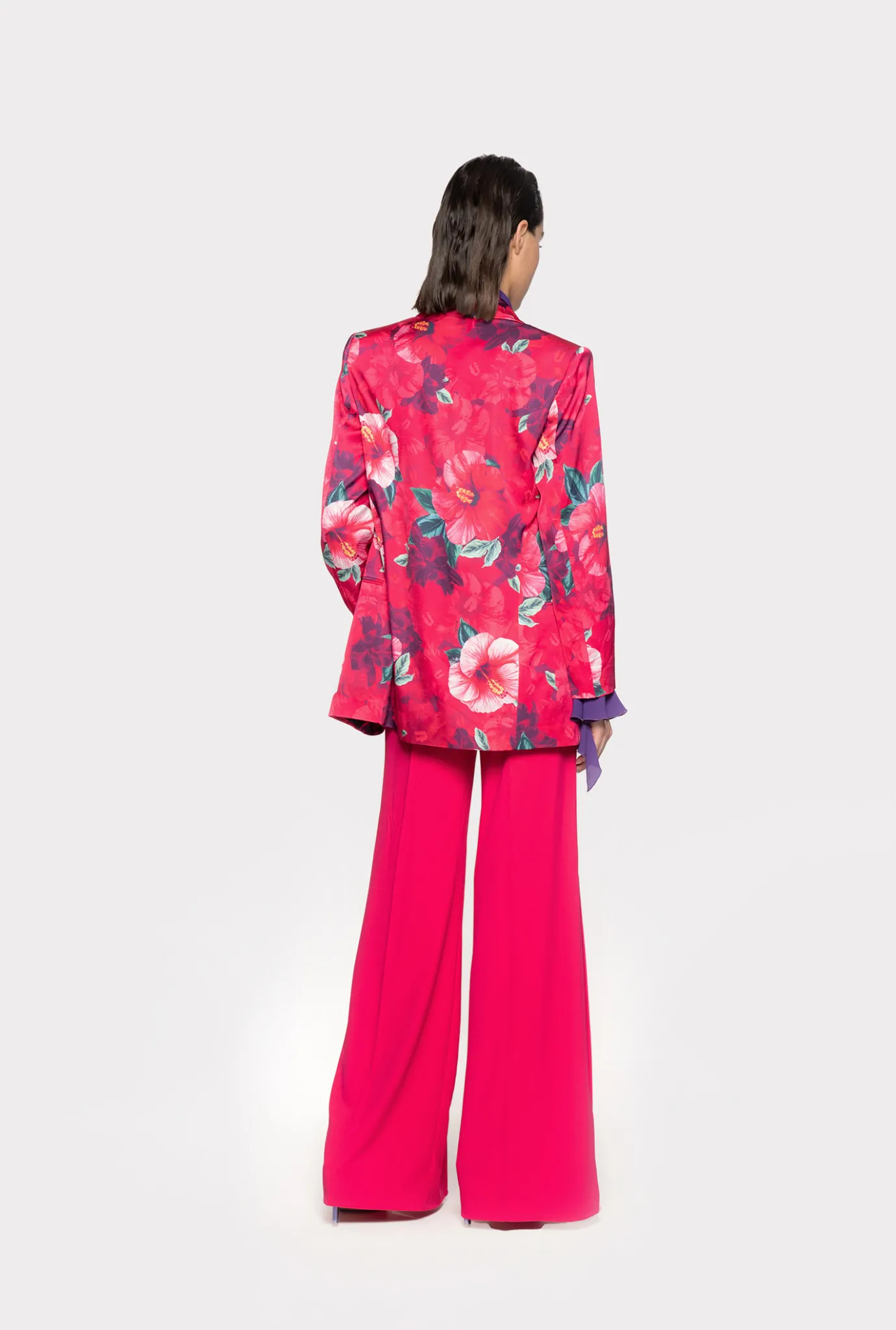 Chemises Et Blouses|PINKO Blouse A Noeud Et Ruches Violet Pensee