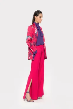 Chemises Et Blouses|PINKO Blouse A Noeud Et Ruches Violet Pensee