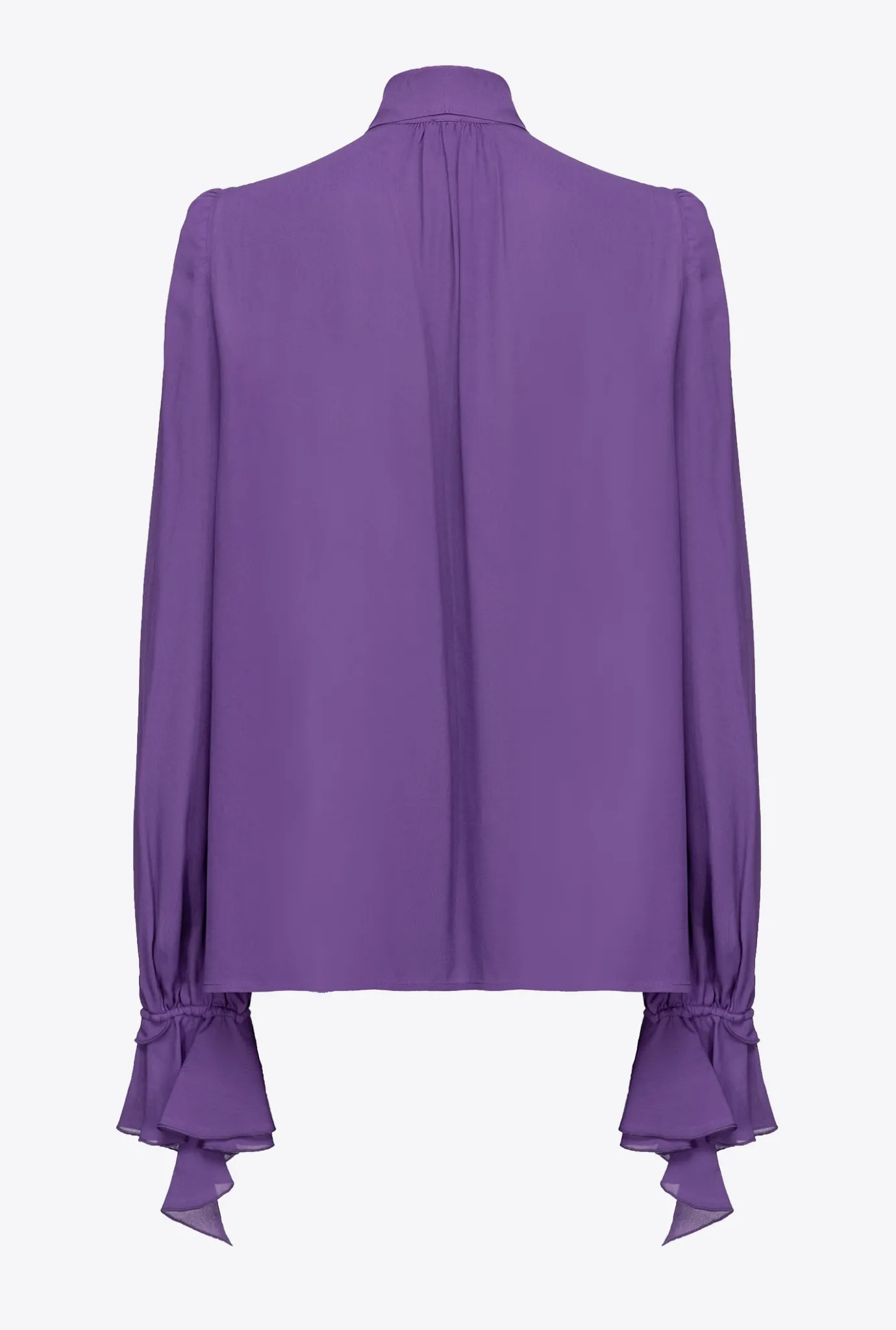 Chemises Et Blouses|PINKO Blouse A Noeud Et Ruches Violet Pensee