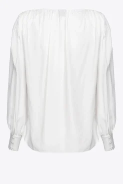 Tailleurs Et Ensembles|PINKO Blouse Boutonnee Blanc Nimbus