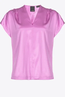 Chemises Et Blouses|PINKO Blouse En Satin Stretch Opera Mauve