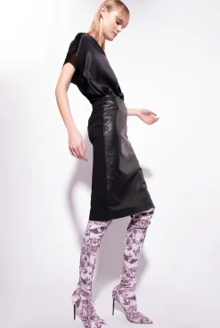 Chemises Et Blouses|PINKO Blouse En Satin Stretch Noir Limousine