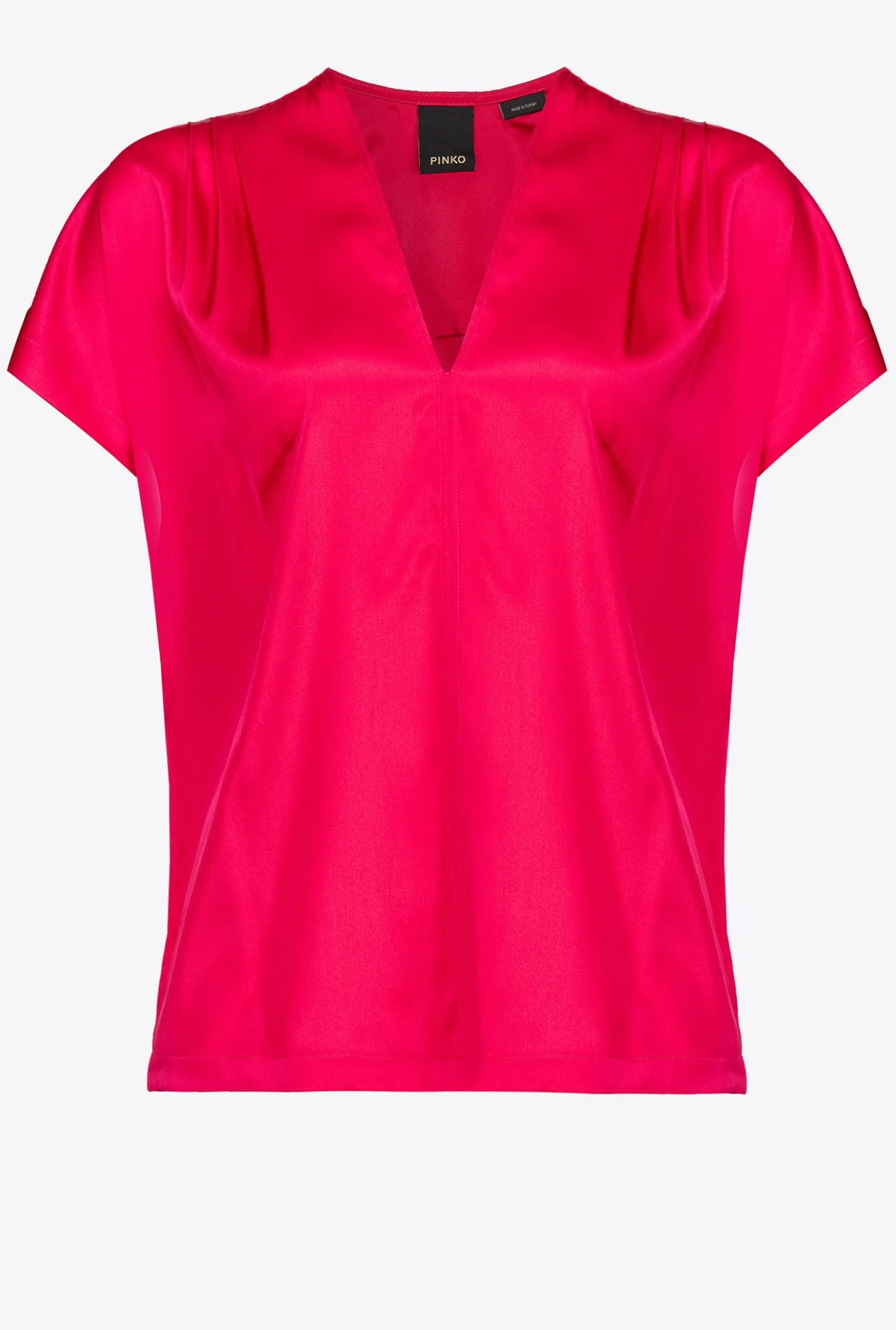 Topwear|PINKO Blouse En Satin Stretch Rose Rouge