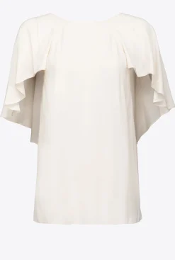Topwear|PINKO Blouse Volantee Rose Fume Blanc