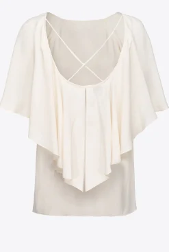 Topwear|PINKO Blouse Volantee Rose Fume Blanc