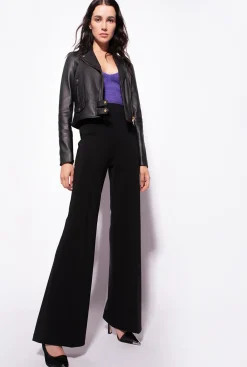 Vêtements D'extérieur|PINKO Blouson De Motard En Cuir Nappa Noir Limousine