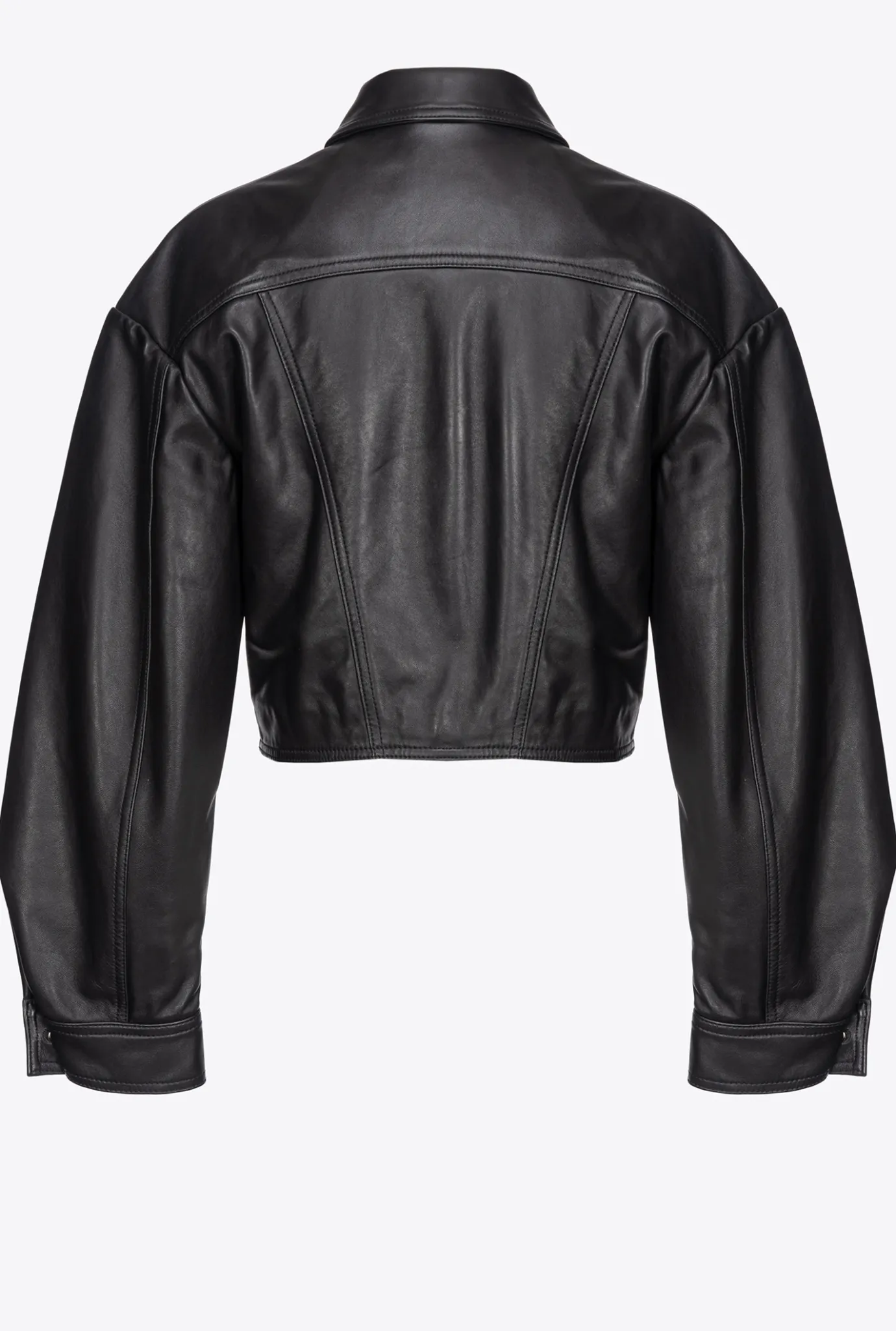 Vêtements D'extérieur|PINKO Blouson En Cuir A Lacets Noir Limousine