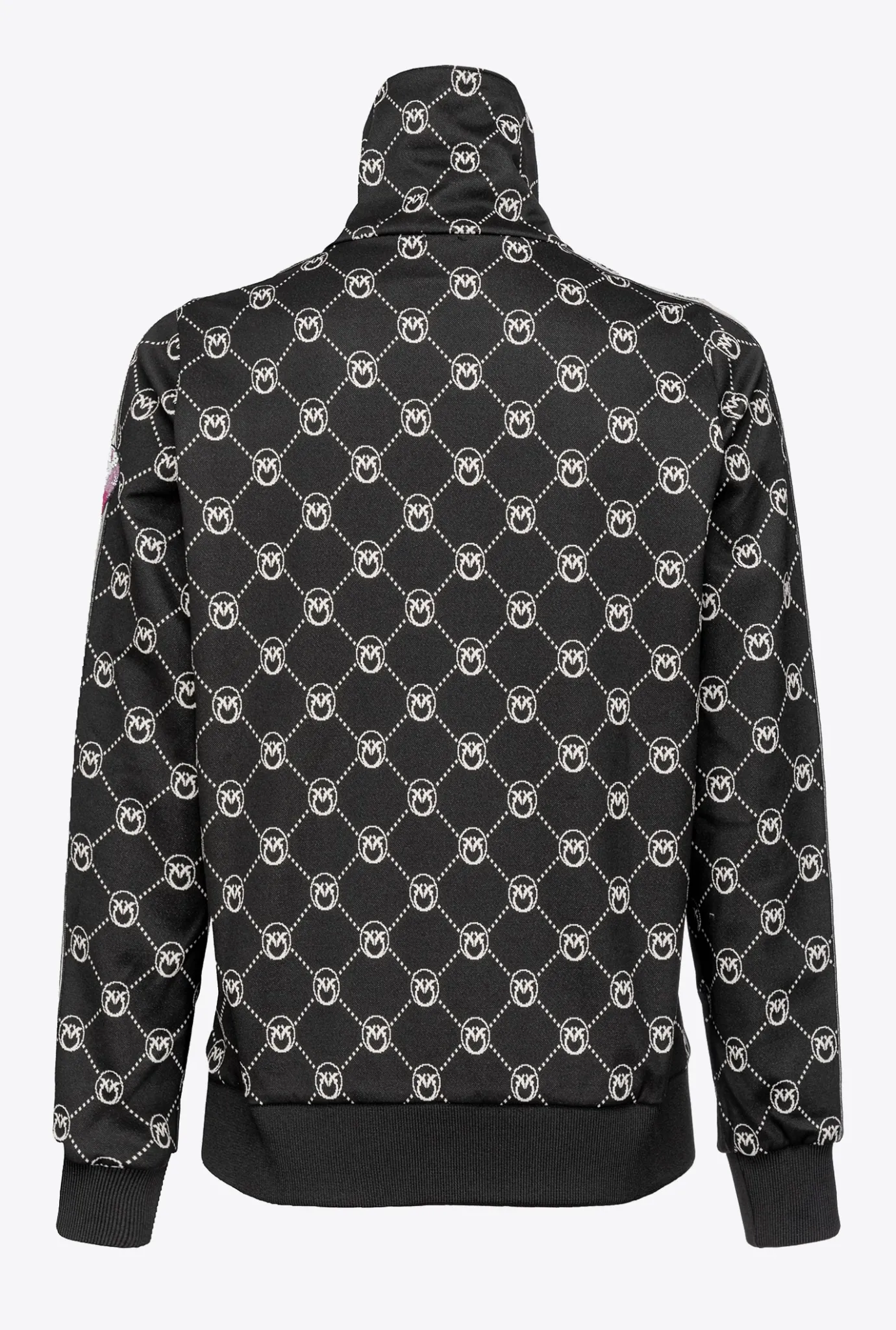 Pièces En Maille|PINKO Blouson En Maille Jacquard Monogram Noir/Ecru