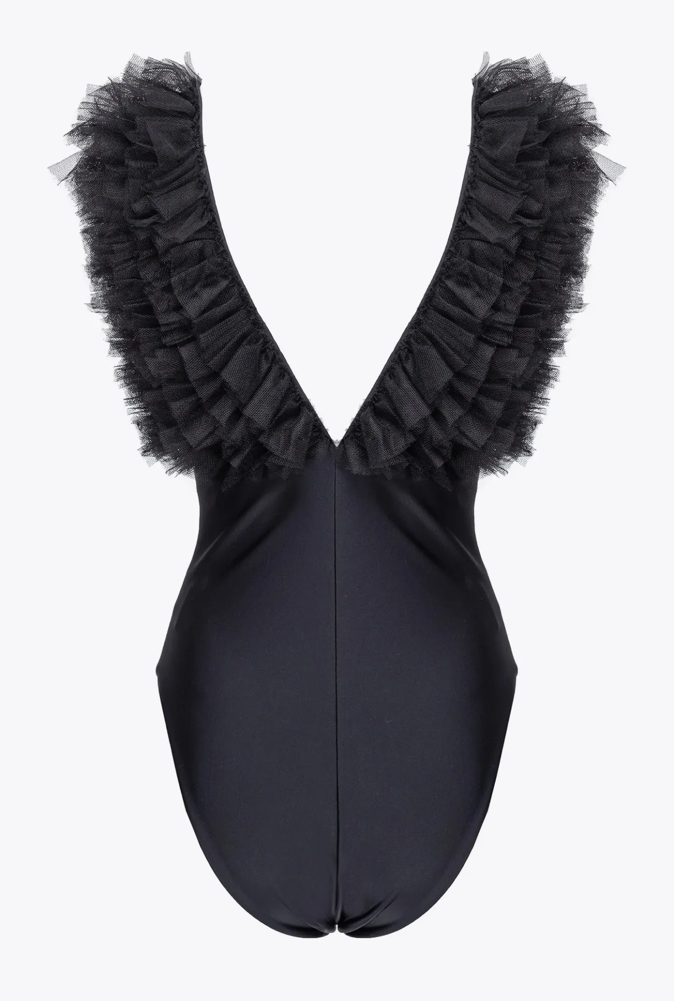 Tailleurs Et Ensembles|PINKO Body A Bretelles En Tulle Noir Limousine