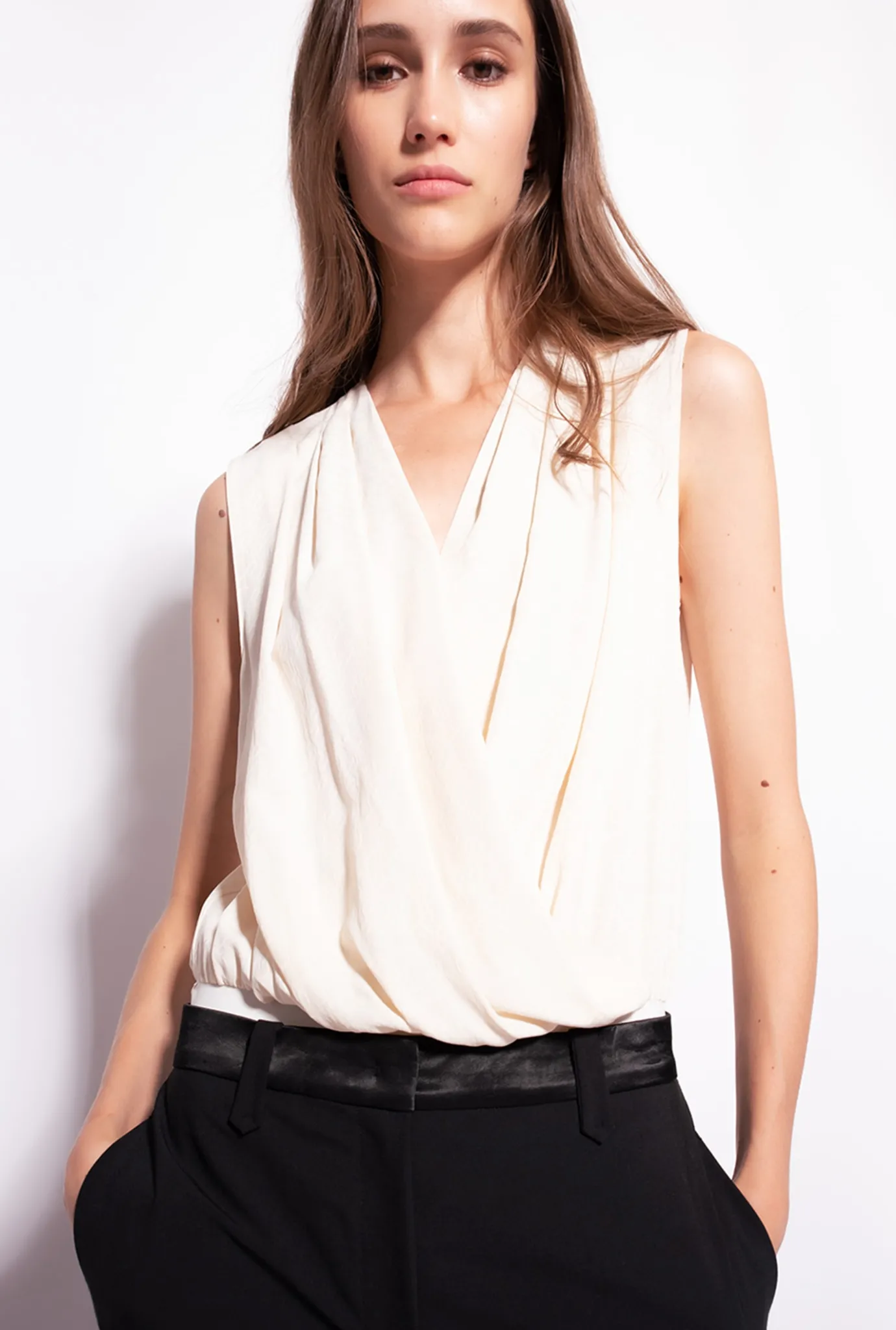 Topwear|PINKO Body Croise En Jacquard Rose Fume Blanc