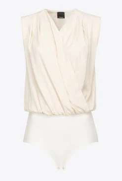 Topwear|PINKO Body Croise En Jacquard Rose Fume Blanc