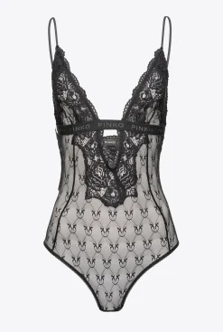 Topwear|PINKO Body Decollete En Dentelle Noir Limousine