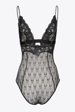 Topwear|PINKO Body Decollete En Dentelle Noir Limousine