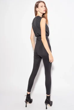 Topwear|PINKO Body Ines 12 En Crepe De Chine Jacquard A Logo Noir Limousine