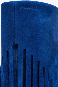Chaussures|PINKO Bottes En Daim A Franges Bleu Clematite