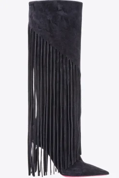 Chaussures|PINKO Bottes En Daim A Franges Noir Limousine