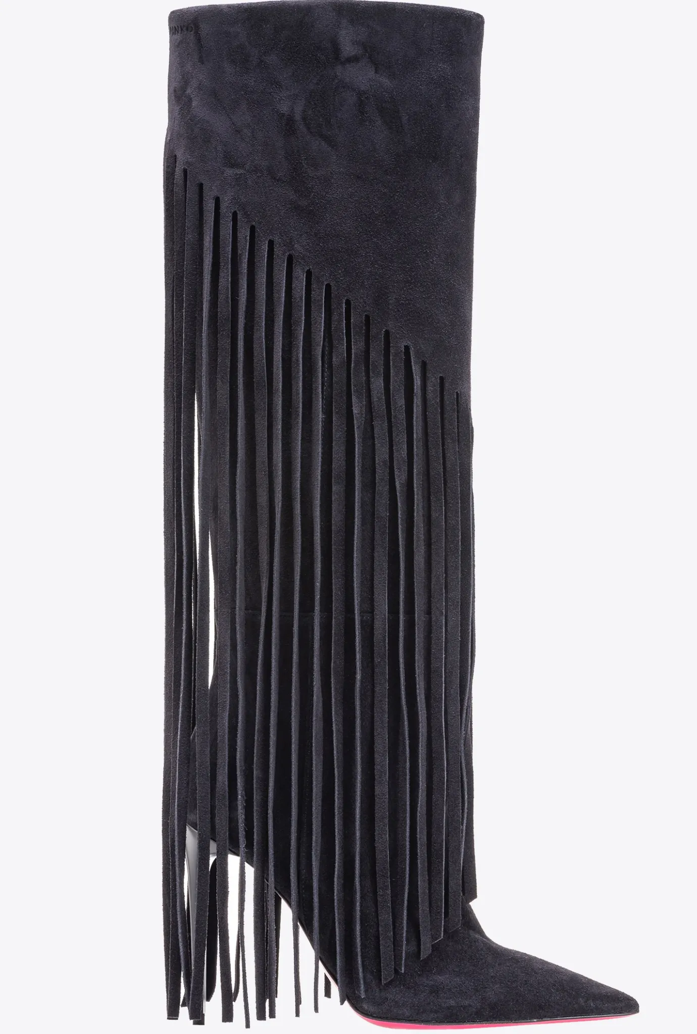 Chaussures|PINKO Bottes En Daim A Franges Noir Limousine