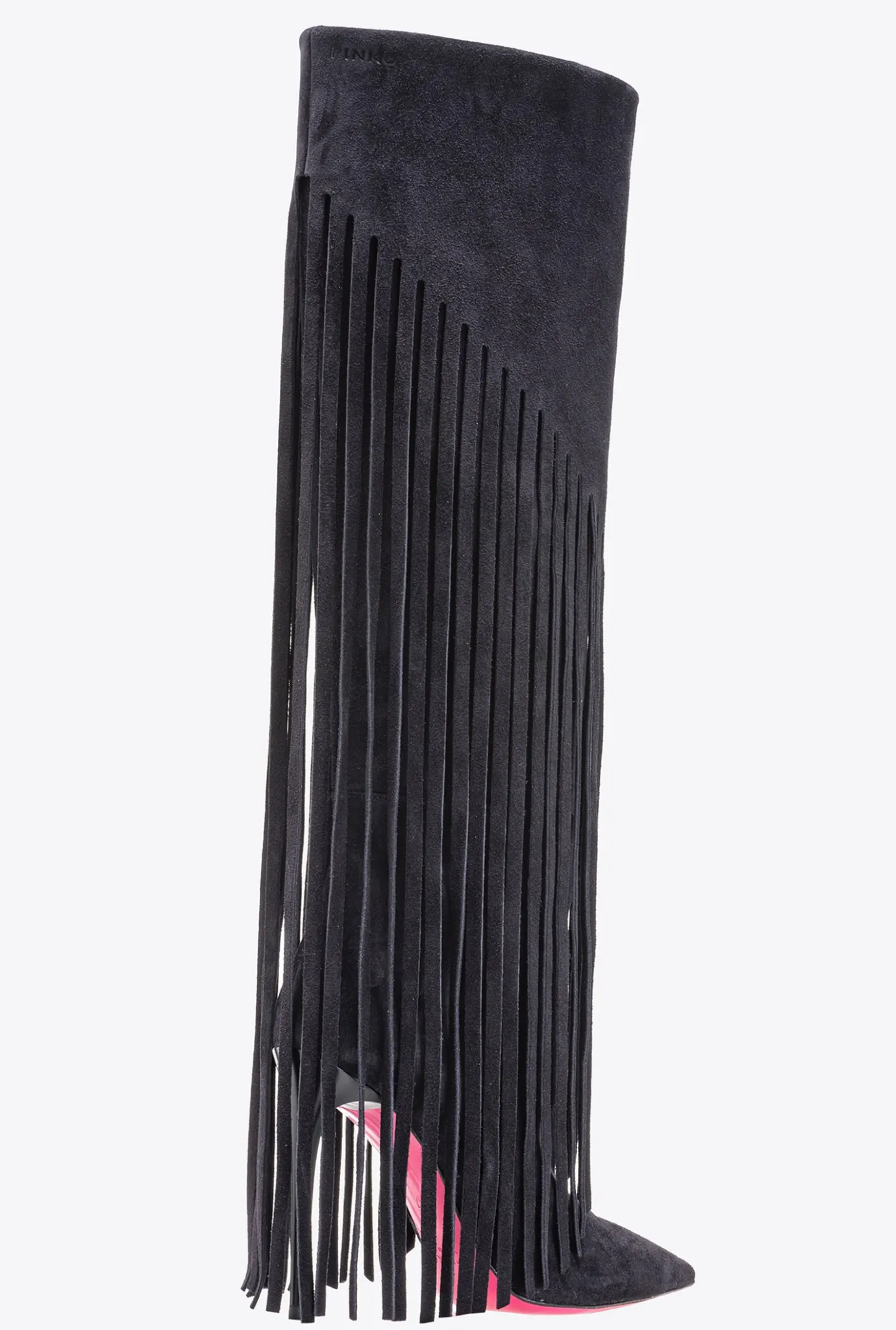 Chaussures|PINKO Bottes En Daim A Franges Noir Limousine