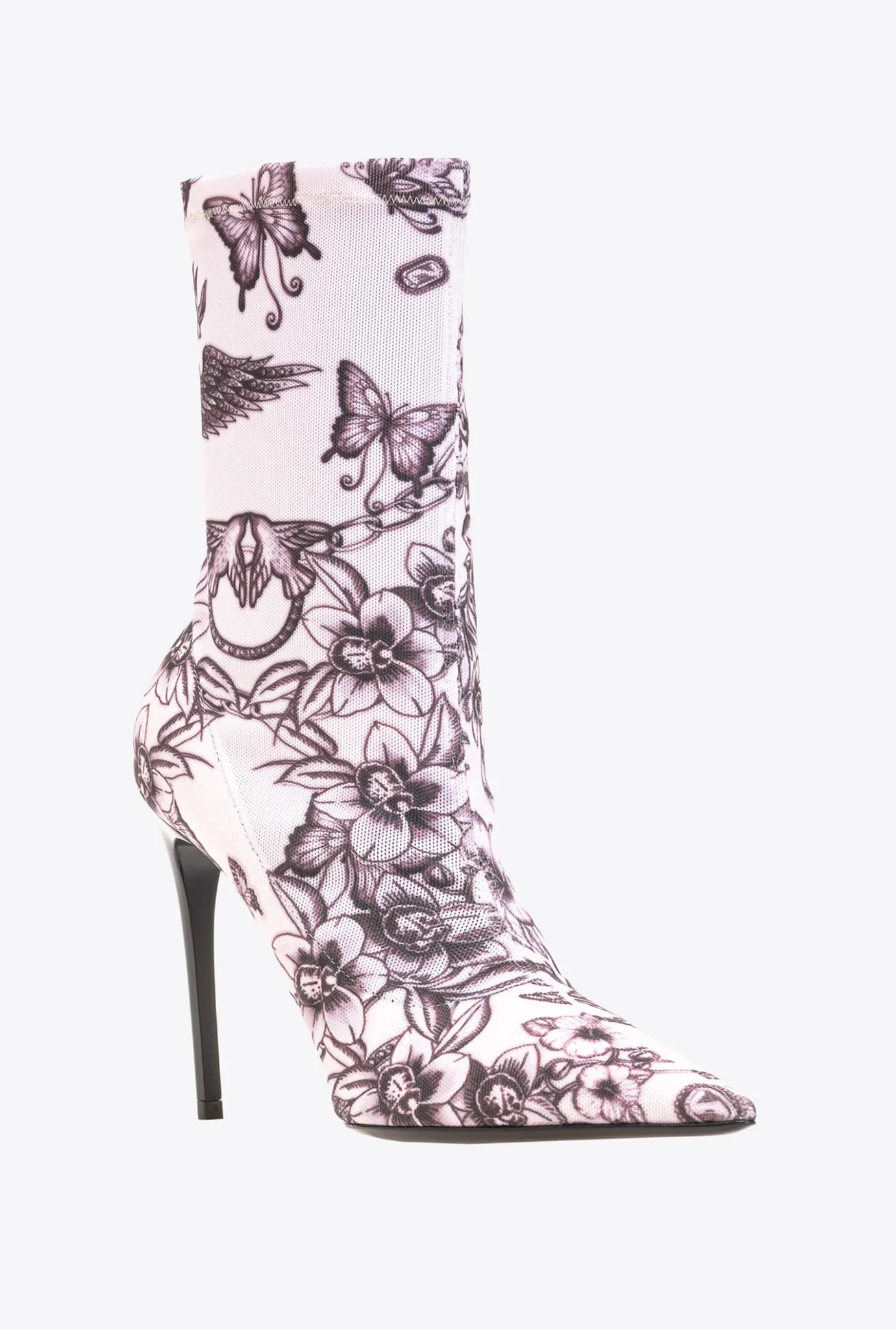 Chaussures|PINKO Bottines En Maille Imprimee Chair/Noir