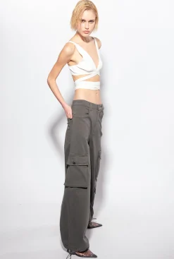 Topwear|PINKO Bralette En Maille Cotelee Blanc Soie