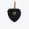 Maroquinerie|PINKO Breloque Coeur Avec Miroir Noir-Vieil Or