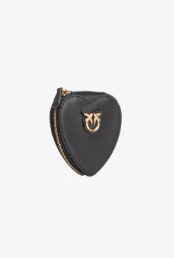 Maroquinerie|PINKO Breloque Coeur Avec Miroir Noir-Vieil Or