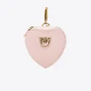 Maroquinerie|PINKO Breloque Coeur Avec Miroir Rose/Rose Poudre-Or Antique