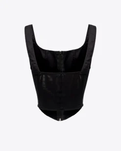 Topwear|PINKO Bustier En Popeline Noir Limousine