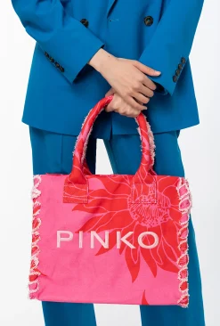 Sacs Cabas|PINKO Cabas De Plage Beach Rose/Rouge