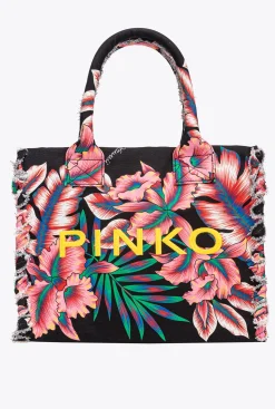 Sacs À Main|PINKO Cabas De Plage Beach Multi. Noir/Rouge