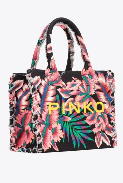 Sacs À Main|PINKO Cabas De Plage Beach Multi. Noir/Rouge