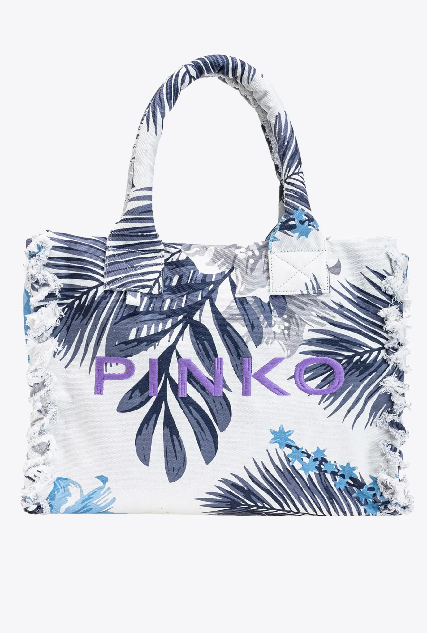 Sacs Cabas|PINKO Cabas De Plage Beach Argent/Bleu Electrique