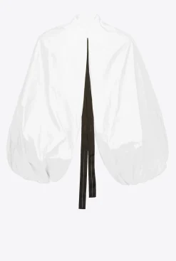 Topwear|PINKO Cache-Epaules A Manches Ballon En Taffetas Blanc Casse