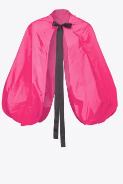 Topwear|PINKO Cache-Epaules A Manches Ballon En Taffetas Violet Fuchsia