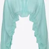 Autres Accessoires|PINKO Cache-Epaules A Volants Bleu Nil