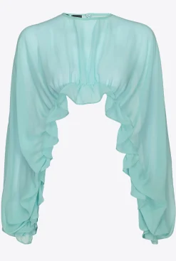 Autres Accessoires|PINKO Cache-Epaules A Volants Bleu Nil