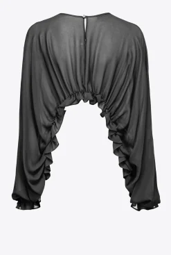Autres Accessoires|PINKO Cache-Epaules A Volants Noir Limousine