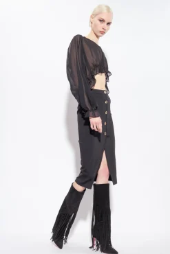 Autres Accessoires|PINKO Cache-Epaules A Volants Noir Limousine